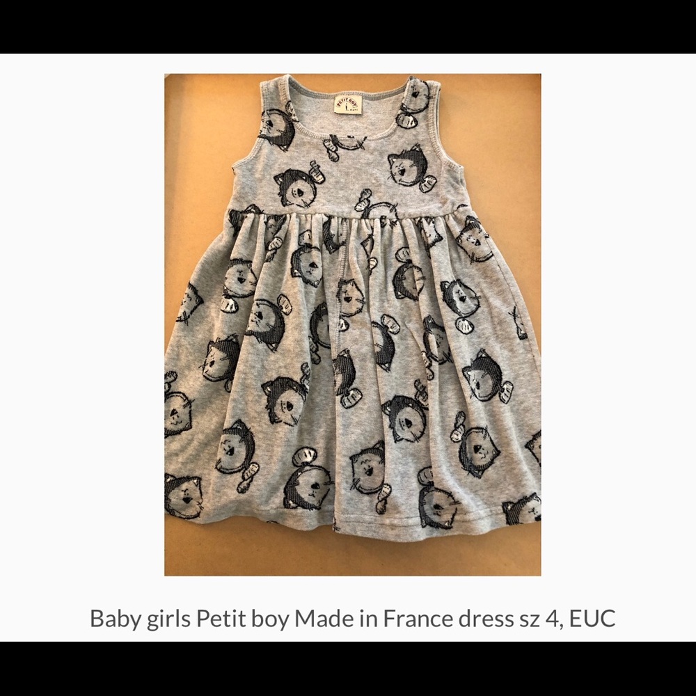 Baby girls Petit Boy Made in France dress sz 4 EUC